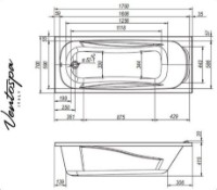 Cadă de baie VentoSpa Serena 1700x700 imaginea #2 — magazin online Desire.md