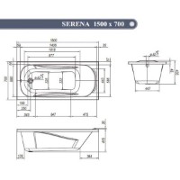 Cadă de baie VentoSpa Serena 1500x700 imaginea #2 — magazin online Desire.md