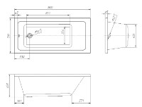 Cadă de baie VentoSpa Novaro 1500x700 imaginea #3 — magazin online Desire.md