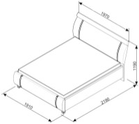 Кровать Ambianta Cristal 1.8m Sonoma inchis