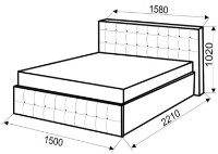 Кровать Ambianta Rio 1.4m Sonoma inchis