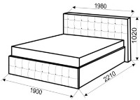 Кровать Ambianta Rio 1.8m Alb