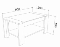 Журнальный столик Ambianta Oscar 900x500x445mm Sonoma фото №2 — интернет-магазин Desire.md