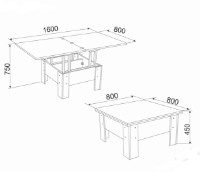 Măsuţă cafea Ambianta Transformer Bardolino imaginea #4 — magazin online Desire.md
