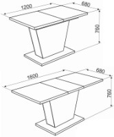 Обеденный стол Ambianta Ambasador 1200x680x760mm Cremona фото №2 — интернет-магазин Desire.md