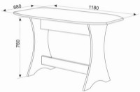 Обеденный стол Ambianta Cleo-2 1180x680x760mm Bardolino фото №3 — интернет-магазин Desire.md