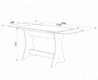 Обеденный стол Ambianta Cleo-3 1050x680x775mm Sonoma inchis
