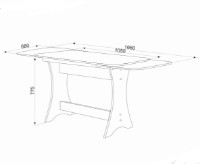 Masă pentru bucătărie Ambianta Cleo-3 1050x680x775mm Sonoma inchis imaginea #2 — magazin online Desire.md