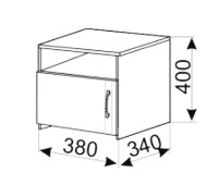 Noptieră Ambianta Inter 380x340x400mm Bardolino imaginea #2 — magazin online Desire.md