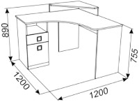 Masa de birou Ambianta Amigo Colt Alb imaginea #2 — magazin online Desire.md
