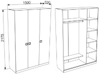 Детский шкаф Ambianta Amigo 3D Gray фото №2 — интернет-магазин Desire.md