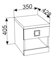 Прикроватная тумба Ambianta Amigo 350x428x405mm Gray фото №2 — интернет-магазин Desire.md
