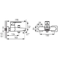Смеситель для ванны Ferro Square BAQ1BLC   фото №2 — интернет-магазин Desire.md