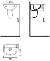 Умывальник Creavit TP135.000 фото №2 — интернет-магазин Desire.md