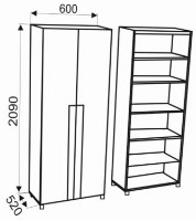 Шкаф Ambianta Oscar 209x60cm Bardolino фото №2 — интернет-магазин Desire.md