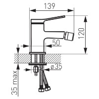 Baterie pentru bideu Ferro Stratos BSC6BL imaginea #2 — magazin online Desire.md