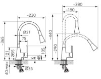 Baterie bucătărie Ferro Zumba II BZA42P imaginea #2 — magazin online Desire.md