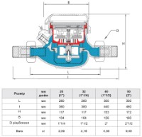 Счетчик для холодной воды B-Meters GMDM-I (1 1/2) фото №2 — интернет-магазин Desire.md
