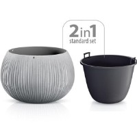 Цветочный горшок Prosperplast Gray Dark DKB290-B411 фото №2 — интернет-магазин Desire.md