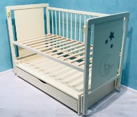 Кроватка Кузя Ведмедик Белый на маятнике с ящиком фото №4 — интернет-магазин Desire.md