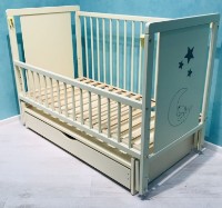 Кроватка Dubok Ведмедик Cлоновая кость на маятнике с ящиком фото №5 — интернет-магазин Desire.md