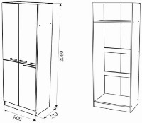 Шкаф Ambianta Bravo 800x2060mm Dark Sonoma фото №2 — интернет-магазин Desire.md