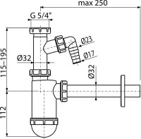 Сифон для раковины Alcaplast A430P 1 1/4" 32 (7689) фото №2 — интернет-магазин Desire.md