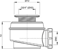 Сифон для душевого поддона Alcaplast A46-50 72" 40 (10647) фото №2 — интернет-магазин Desire.md