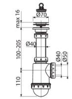 Сифон для раковины AlcaPlast A441+A720 70" 50 (97907) фото №2 — интернет-магазин Desire.md