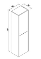 Шкаф-пенал Orka Luna 138x40x30 Grey (02972) фото №2 — интернет-магазин Desire.md