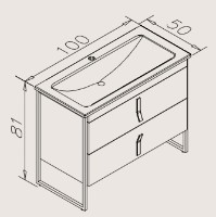 Шкаф с умывальником Orka Modena 100 White (04413) фото №3 — интернет-магазин Desire.md