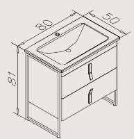 Шкаф с умывальником Orka Modena 80 White (04368) фото №3 — интернет-магазин Desire.md