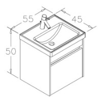 Шкаф с умывальником Orka Aydos 55 Silver (04504) фото №3 — интернет-магазин Desire.md