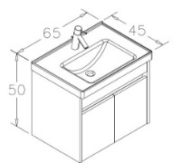 Dulap cu lavoar Orka Aydos 65 Silver (02375) imaginea #3 — magazin online Desire.md