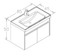 Шкаф с умывальником Orka Aydos 85 Silver (06623) фото №2 — интернет-магазин Desire.md