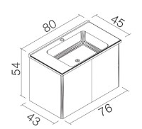 Dulap cu lavoar Orka Duden 80 Odeon White Oak (08329) imaginea #2 — magazin online Desire.md