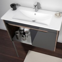 Шкаф с умывальником Orka Lago 100 Antracite (09585) фото №3 — интернет-магазин Desire.md