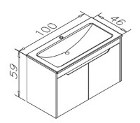 Шкаф с умывальником Orka Lago 100 Antracite (09585) фото №2 — интернет-магазин Desire.md