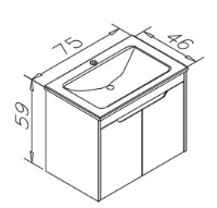Шкаф с умывальником Orka Lago 75 Antracite (10028) фото №4 — интернет-магазин Desire.md