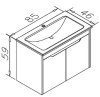 Шкаф с умывальником Orka Lago 85 Antracite (08516) фото №2 — интернет-магазин Desire.md