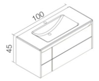 Шкаф с умывальником Orka Likya 100 Antracite (08515) фото №2 — интернет-магазин Desire.md