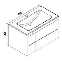 Dulap cu lavoar Orka Likya 80 Antracite (10390) imaginea #2 — magazin online Desire.md