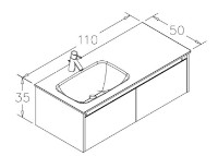 Шкаф с умывальником Orka Lisbon 110 Cashmire (08777) фото №2 — интернет-магазин Desire.md