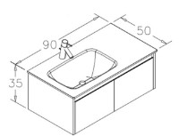 Шкаф с умывальником Orka Lisbon 90 Antracite Matt (09597) фото №4 — интернет-магазин Desire.md