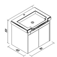 Шкаф с умывальником Orka Luna 65 Grey (07365) фото №2 — интернет-магазин Desire.md