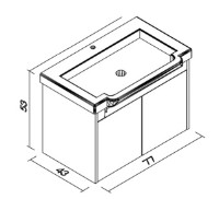 Шкаф с умывальником Orka Luna 80 Grey (04556) фото №2 — интернет-магазин Desire.md