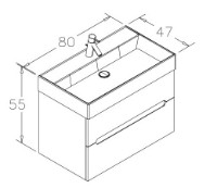 Dulap cu lavoar Orka Malta 80 White (09768) imaginea #2 — magazin online Desire.md