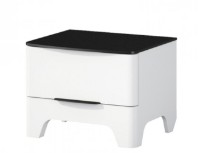 Прикроватная тумба Неман Верона MH-024-02 Белый Глянец/Чёрный Мат
