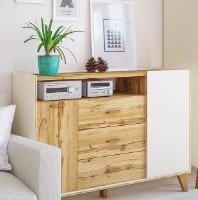 Тумба Неман Сканди MH-036-02 Дуб Вотан/Белый фото №2 — интернет-магазин Desire.md