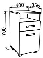 Dulăpior Ambianta Bruno 400x355x700mm Sonoma Inchis imaginea #2 — magazin online Desire.md